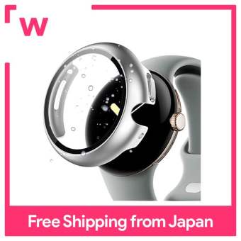 Miimall [Ốp tích hợp miếng dán film thủy tinh] Ốp bảo vệ cho đồng hồ Google Pixel Google Google Pixel đồng hồ chất liệu nhựa cứng Kính cường lực đơn giản mềm mại chống trầy xước chống sốc pixel (màu bạc)
