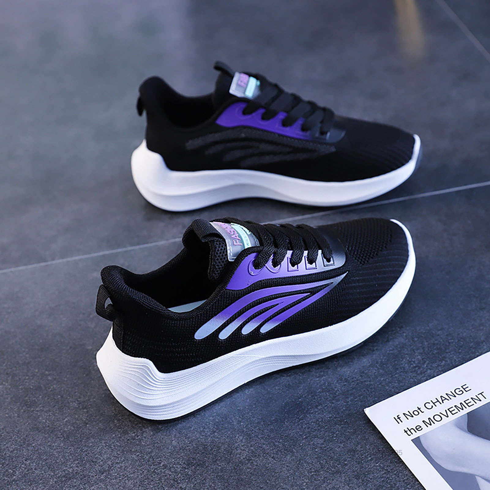 Giày thể thao giày thể thao dễ thương của Unisex Lace Up Sneakers Thích hợp cho đi bộ quần áo đi bộ trên đường đi bộ UYYT-VN - 4