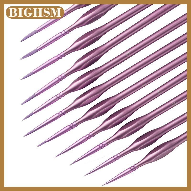 BIGHSM 11ชิ้นชุดแปรงทาสีขนแปรงไนลอนขนาดเล็กแปรงทาสีขนาดเล็กแปรงทาสีขนาดเล็กสำหรับงานศิลปะ