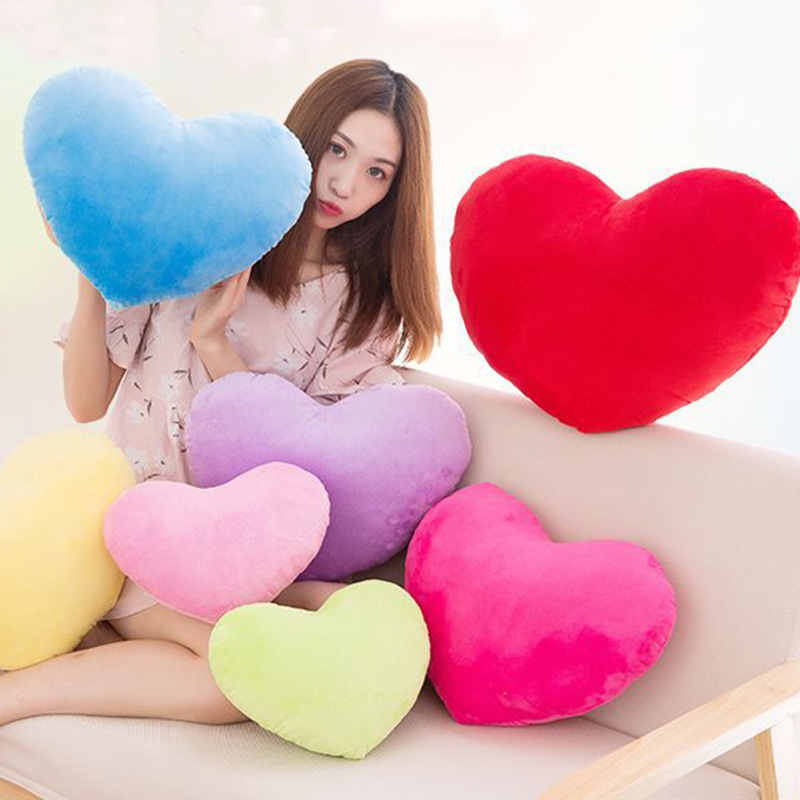 【Exclusive Offer】 1pc Doll Toy Pillow Red Love Heart Shape Stuffed Plush Cushion Pp Cotton Throw Home Decoration Soft Wedding Decor Lover Kid