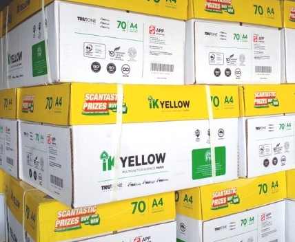 【1CTN=4500SHEET ! ! !】IK YELLOW A4 PAPER 80GSM **1RIM=450SHEET** (PRICE FOR 1 CTN)