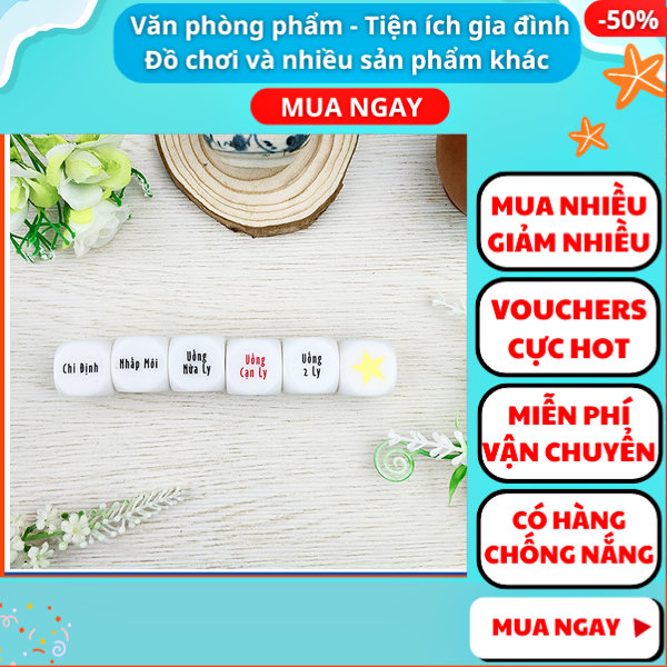 Combo 2 xí ngầu uống bia, Xí ngầu ăn nhậu, Xúc xắc ăn nhậu, xúc xắc uống bia, Aplusmart