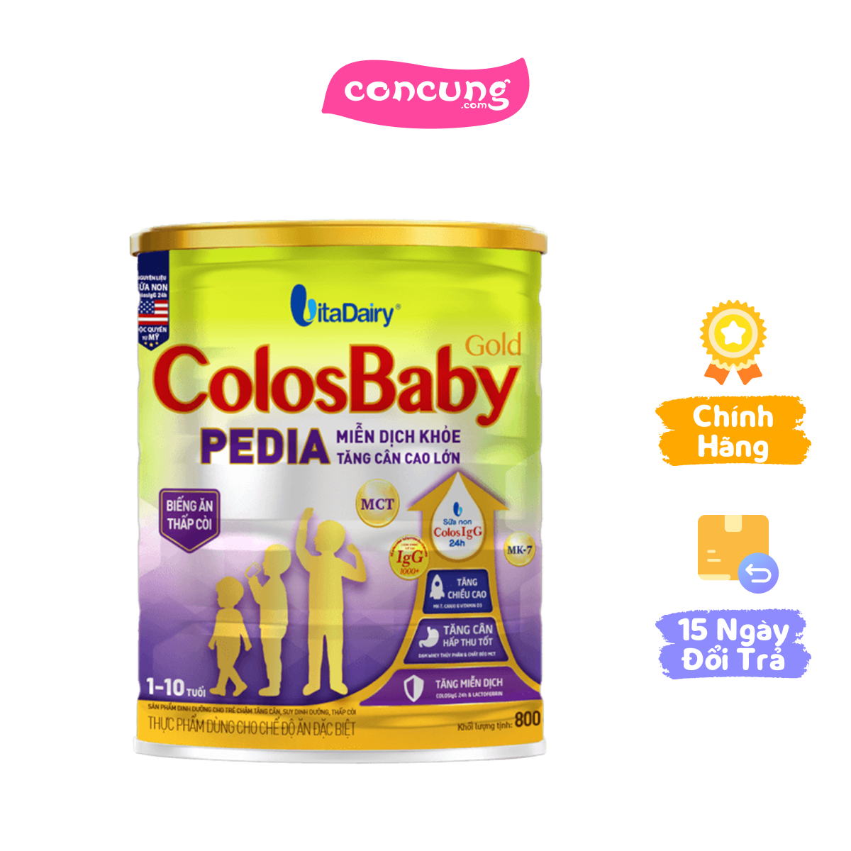Sữa ColosBaby Gold Pedia 800g 1 - 10 tuổi