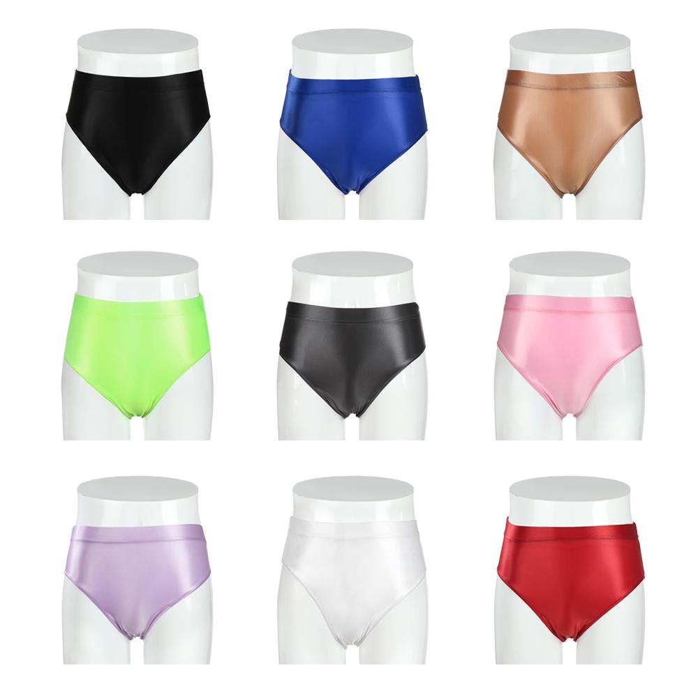 Sexy Women Shiny Satin Lace Knickers Briefs Panties Seamless Underwear  Knickers