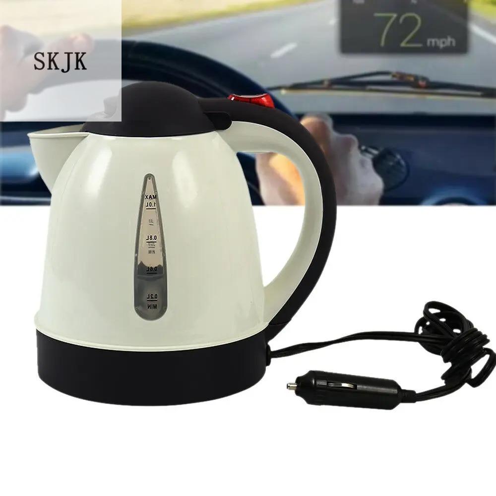 SKJK Di động Ấm đun nước điện xe hơi 1000ml 12V 24V Bình nước nóng xe hơi Nồi đun nóng Sức chứa lớn Bình trà nóng cho xe tải Du lịch