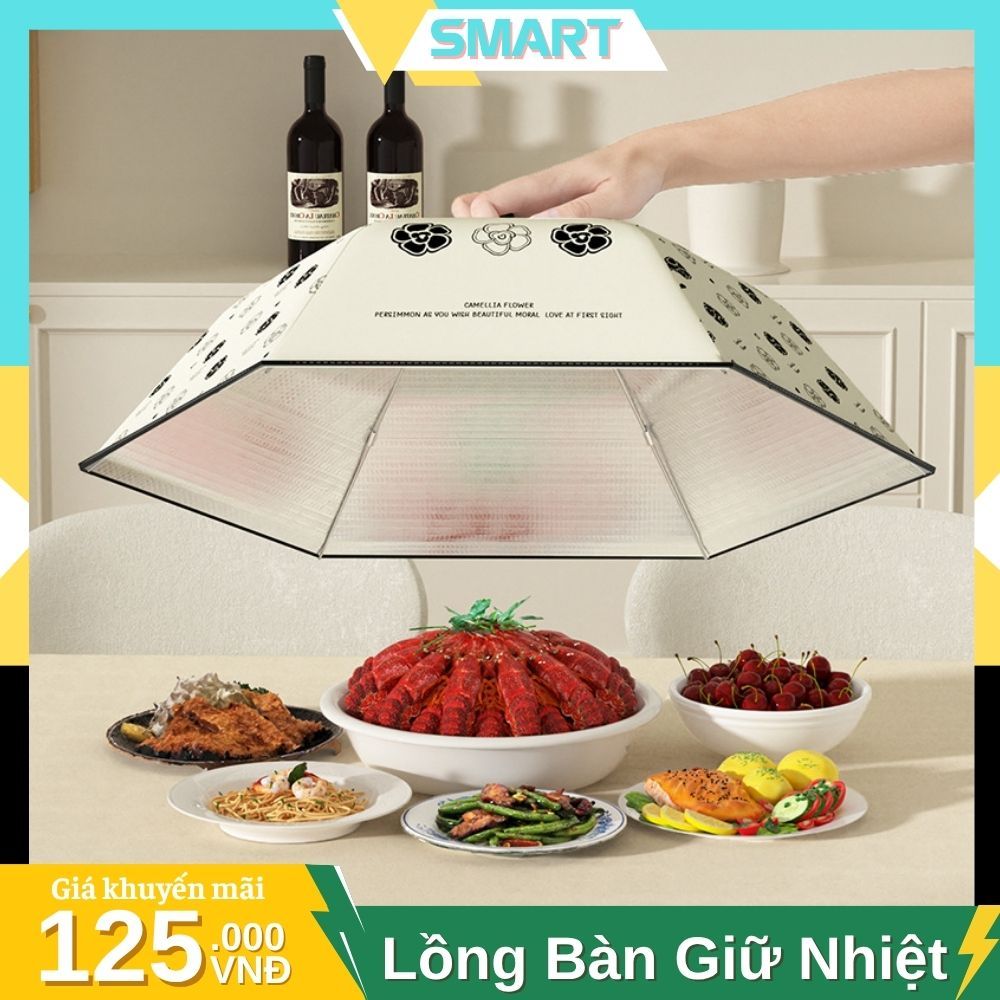 Lồng bàn giữ nhiệt cao cấp, khung thép dày chắc chắn, chống bụi côn trùng, gấp gọn treo tường - LBGN01