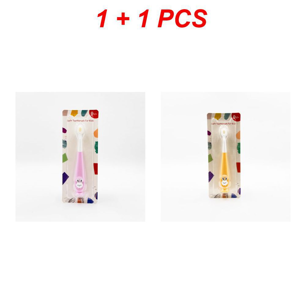 KUESICR 【BUY 1 TAKE 1】Cute Rabbit Designed Toothbrush With Soft Silicone Bristles For Childrens Oral Care Suitable For Kid 1 To 12 Years Old For Oral Hygiene And Cleaning