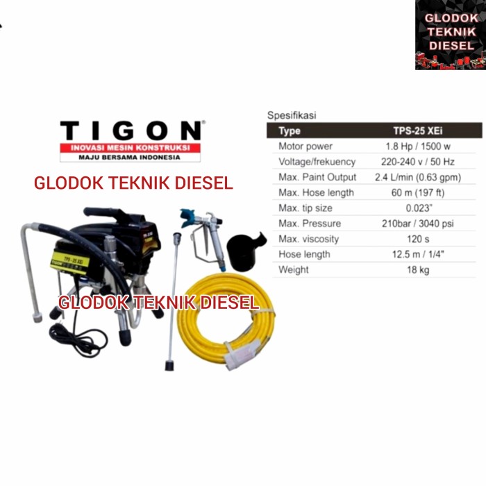 TIGON AIRLESS PAINT SPRAYER TPS 25 XEi TERBAIK Harga 12,394,270 rupiah*Gratis Ongkir