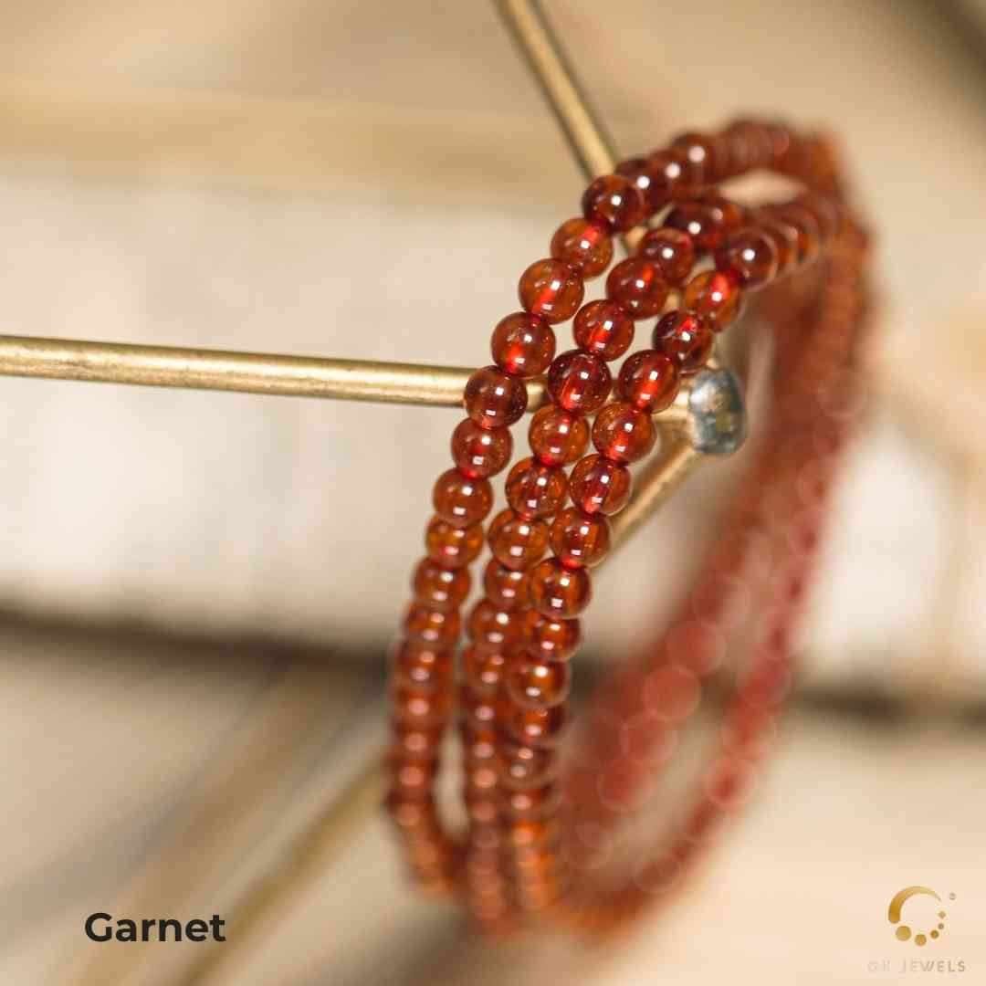 Orange Garnet 3 Round Bracelet 4mm+-