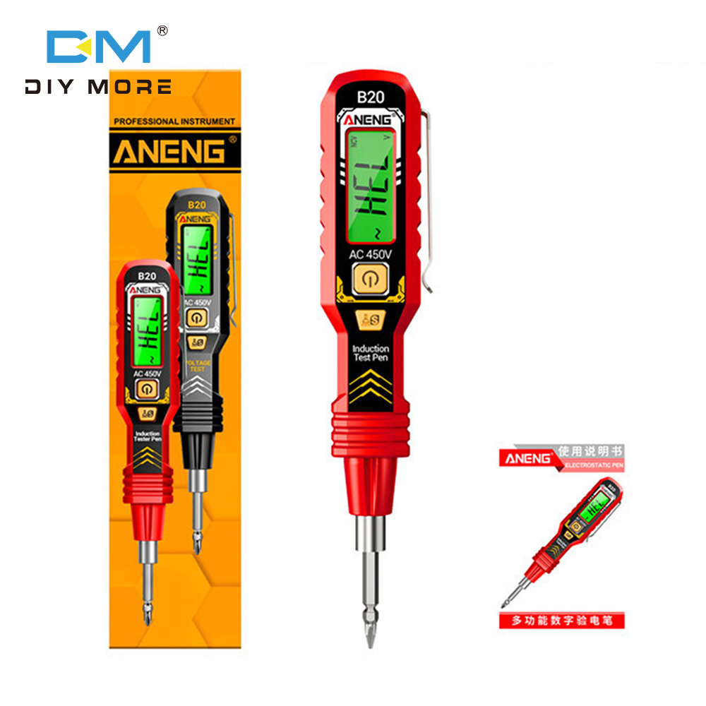  Diymore aneng B20 mới chính xác cao điện áp đo bút với đa chức năng phát hiện breakpoint Màn hình hiển thị kỹ thuật số và bút thử cảm ứng điện 