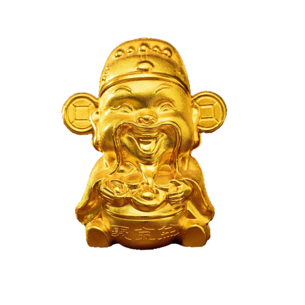 CHENJIE Gold Cartoon Piggy Bank Thickened Good Luck God of Wealth Coin Jar Wear-resistant Durable Coin Saving Box New Year Celebration