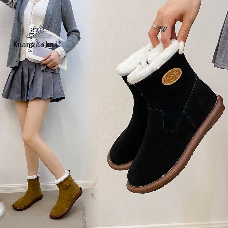 2023 Winter New Frosted Leather Short Women s Snow Fashion Boots