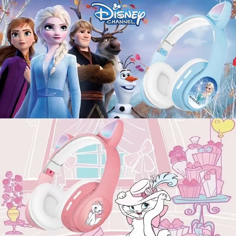 Disney s New Mickey Mouse Frozen Elsa Pink Cute Cat Ear Kids Headphones