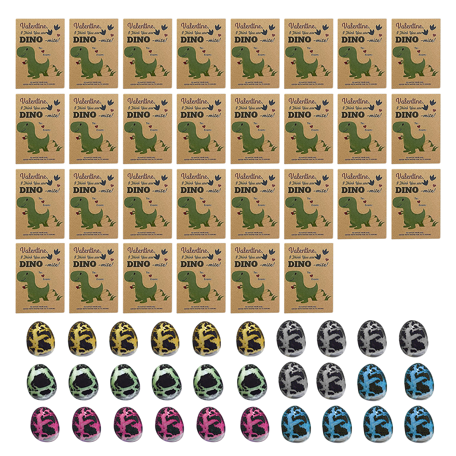 Anxinshui Bulk Valentine Day Card Pack with Dinosaurs Fun Dinosaur Hatching Kit 24/30pcs Dinosaur Eggs Valentines Cards for Kids Novelty Dino Gifts for School Classroom Toddler Valentine Easter Party Favors ราคา 280 บาท*ส่งฟรี
