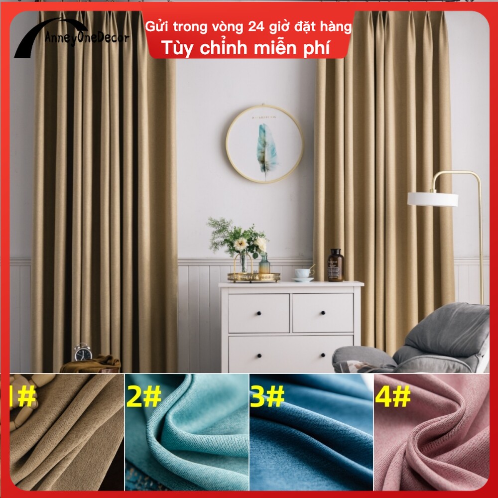 Anneyonedecor Rèm cửa làm tối cho phòng ngủ trông như lanh Rèm phòng khách cách nhiệt vòng dây rèm cửa/móc phòng tối rèm cửa sổ màn cửa