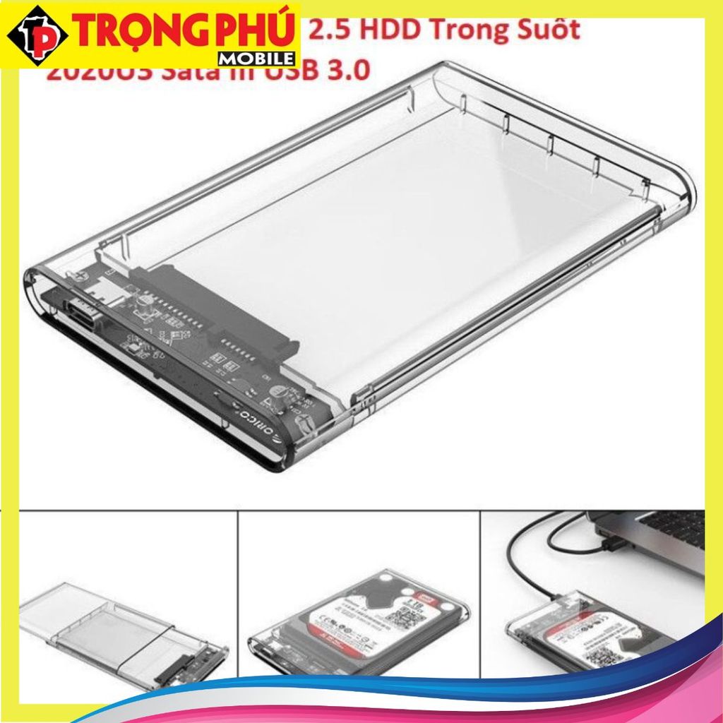 Hộp ổ cứng di động trong suốt 2.5 HĐ 2020U3 Sata III USB 3.0 - Online