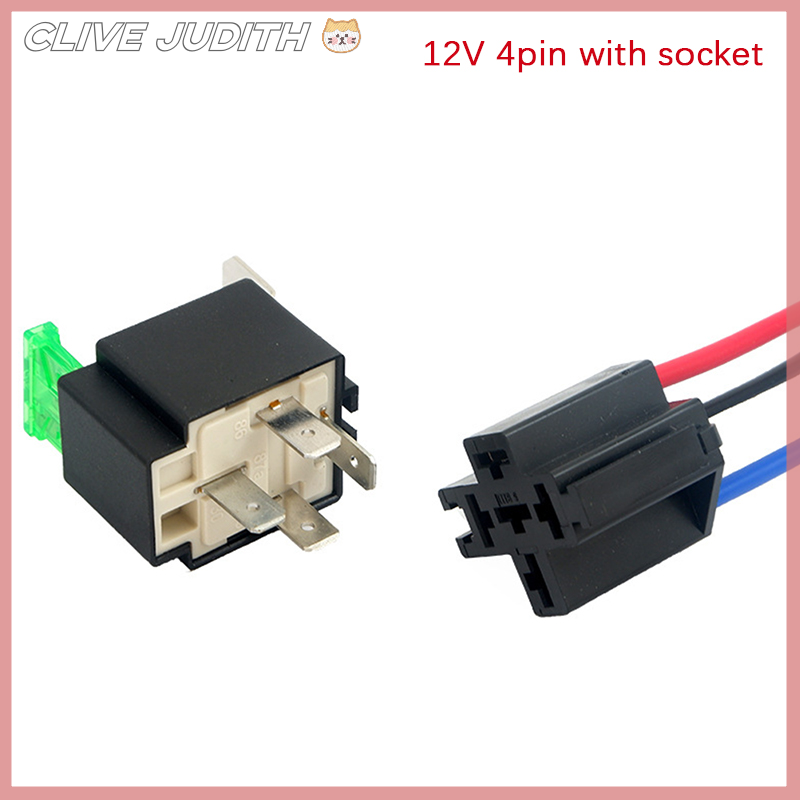 CISWGE 1PC 12V DC 4 Pin Car Automotive Fused Relay 30A Normally Open