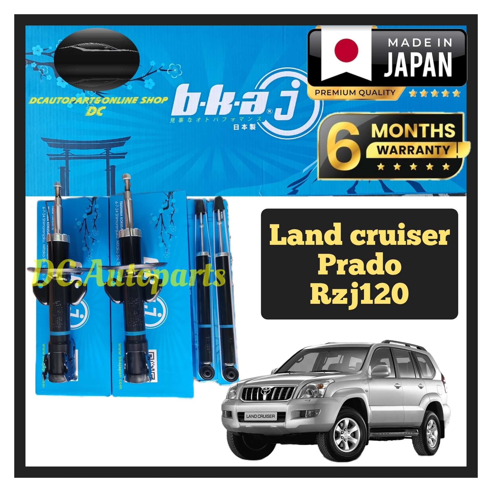 Ultima Front & Rear Gas Shock Absorbers For Toyota Landcruiser Prado 95 Series (RZJ95/KZJ95/VZJ95) 1996-2002