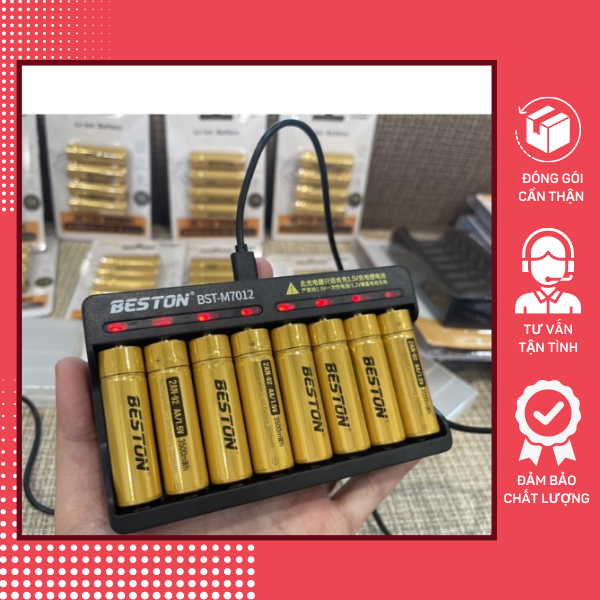 Bộ sạc pin tiểu 8 cổng 1.5V, Pin sạc AA AAA Beston 1.5V dùng cho đồ chơi, micro karaoke chuột không dây, bộ sạc pin, pin sạc beston, bộ pin sạc cao cấp