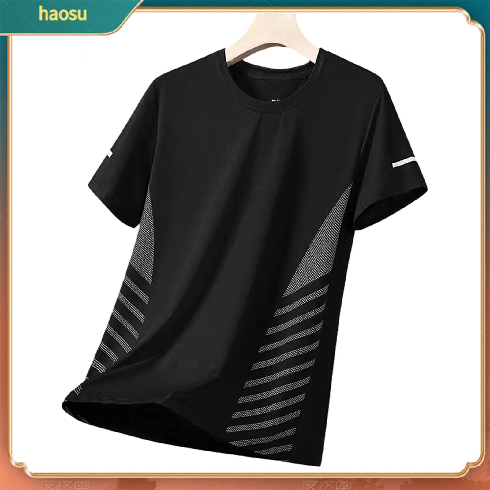 haosu Loose Fit Breathable T-shirt Men Quick-dry T-shirt Men's Quick-dry Breathable Mesh T-shirt Loose Fit Athletic Tee for Jogging Gym Fitness Training Outdoor Workouts – Lightweight Summer Sports