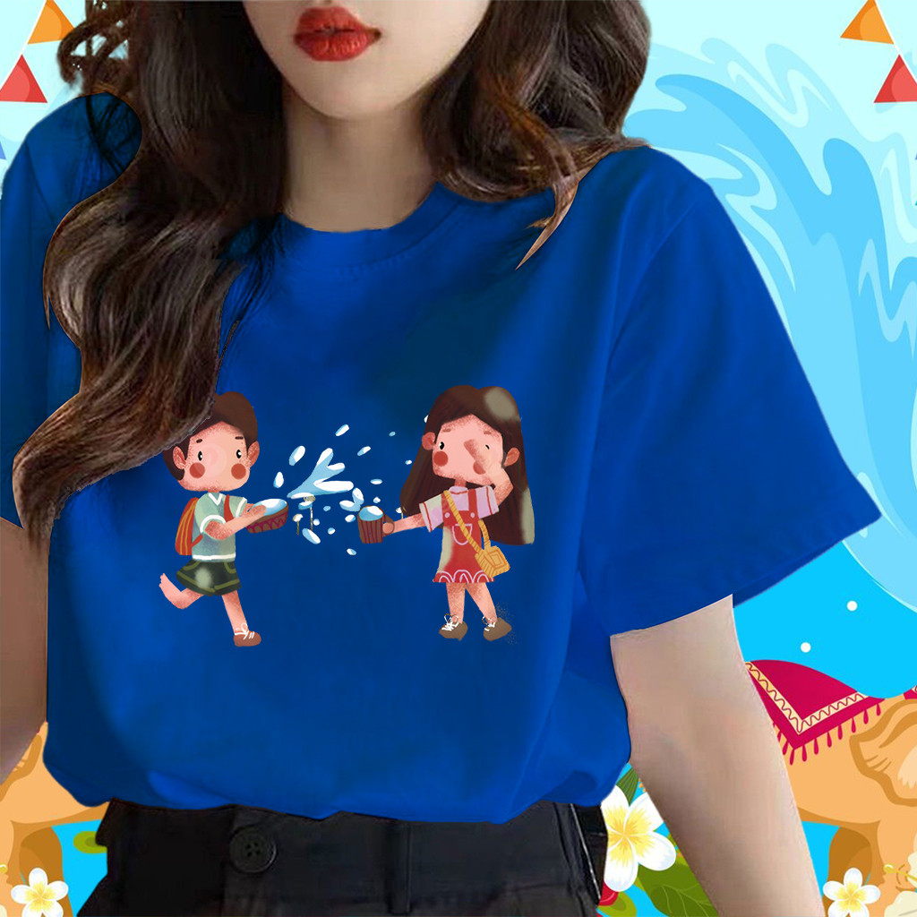 ใหม่ (พร้อมส่ง)เสื้อสงกรานต์ SONGKRAN Festival T-shirt ผ้าCotton 100% ใส่ได้ ทั้ง ชาย ใส่สบาย ไม่หด ไม่ย้ ราคา 129 บาท*ส่งฟรี