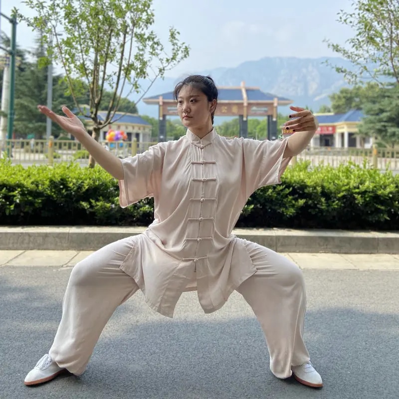Ushine Đồng quần áo Trung Quốc truyền thống unisex đồng phục Tay áo dài Wushu Taichi Kungfu 6 màu đồ