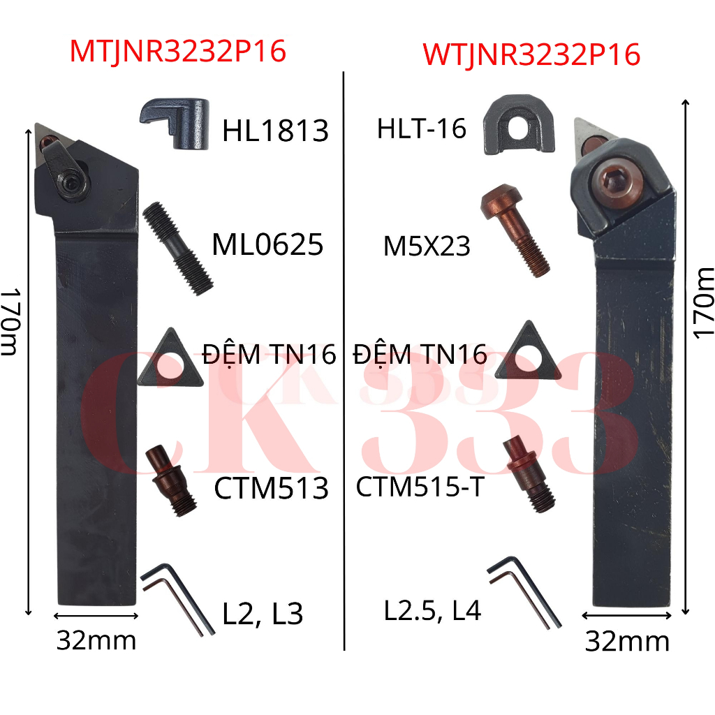 Cán dao tiện CNC 16 20 25 MTJNR1616H16 WTJNR2020K16 WTJNR2525M16 MTJNR2525M16 MTJNR3232P16 LẮP TN16 
