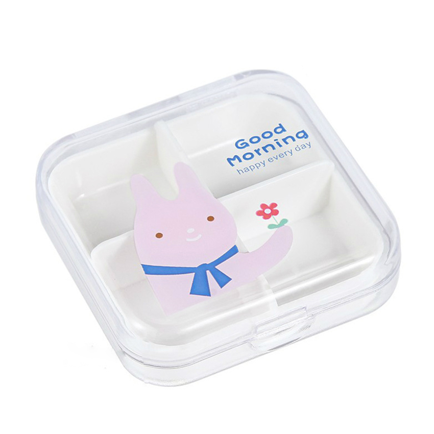 【】⭐️【Chất lượng cao + còn hàng】⭐️】 Du Lịch Đồ sắp xếp thuốc xách tay Pill trường hợp 4 lưới Pill du 