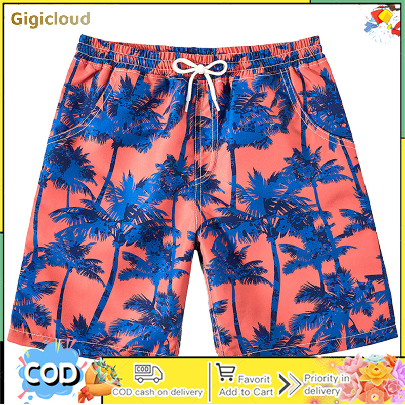Toddler Boys Swim Shorts Trees Sunscreen Printing Swimming Trunk Kids Boy Hawaiian Beach Board Shorts Swimwear Beach Pants For Summer ราคา 129 บาท*ส่งฟรี