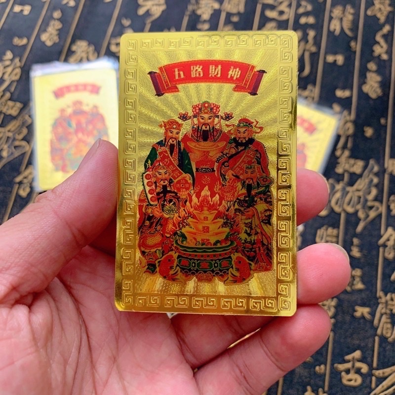 Ngũ lộ thần tài ép plastic siêu bền mẫu mới 2021 ngũ lộ thần tài phù cao cấp