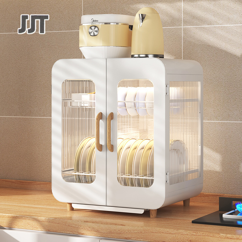 Countertop drain bowl rack double dustproof cupboard kitchen shelf household with water tray drawer storage cabinet ราคา 1,222 บาท*ส่งฟรี