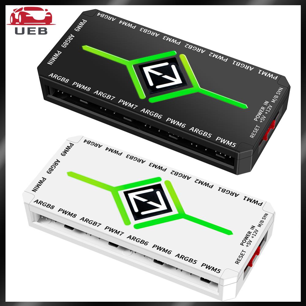 [Ueb Auto]1 to 9 3 in 1 Magnetic Suction Hub Pwm 4 Pin Sata Power Supply Argb Fan Pwm and Argb Hub Splitter for Pc Case ราคา 166 บาท*ส่งฟรี