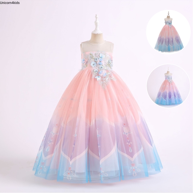 🦄UNICORN4KIDS🦄พร้อมส่ง🇨🇷 ชุดราตรีเด็ก ชุดออกงานเด็กหญิง สไตล์เจ้าหญิง no.u17 ราคา  479 บาท*ส่งฟรี
