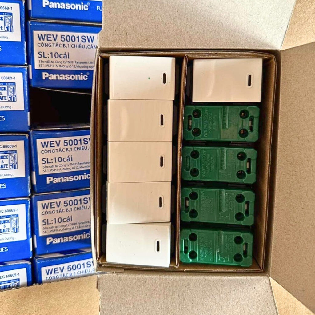 [Panasonic hạt to] Công tắc cắm nhanh Ổ cắm nhanh panasonic hàng wide hạt to mặt 1-2-3-4-6