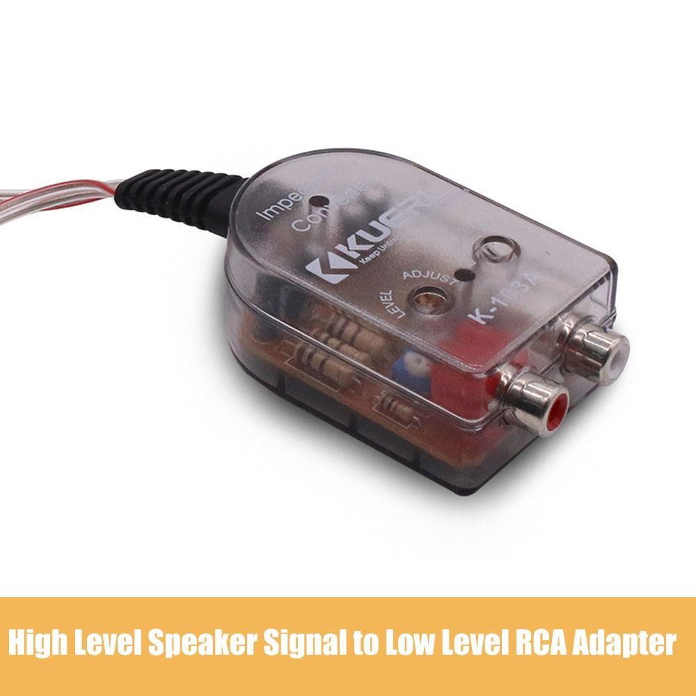 UHIUCU 50W Bộ chuyển đổi loa siêu trầm âm thanh xe hơi Cao cấp 12V Bộ chuyển đổi Trở kháng âm thanh Phổ thông Đầu ra âm thanh Bộ chuyển đổi RCA Phụ Kiện Xe Hơi