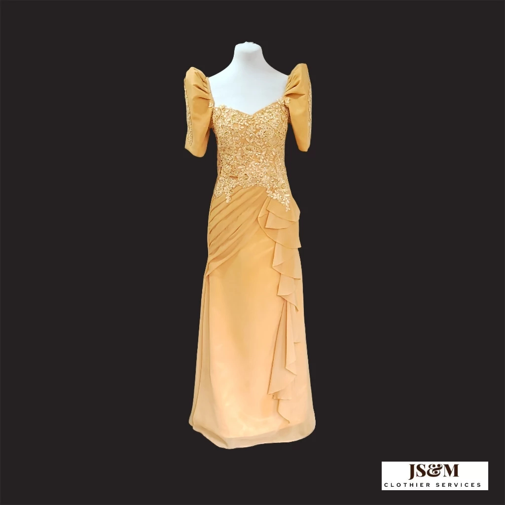 Shop Filipiniana Gold Modern Dress Cheap  Fast & Easy | Lazada Philippines