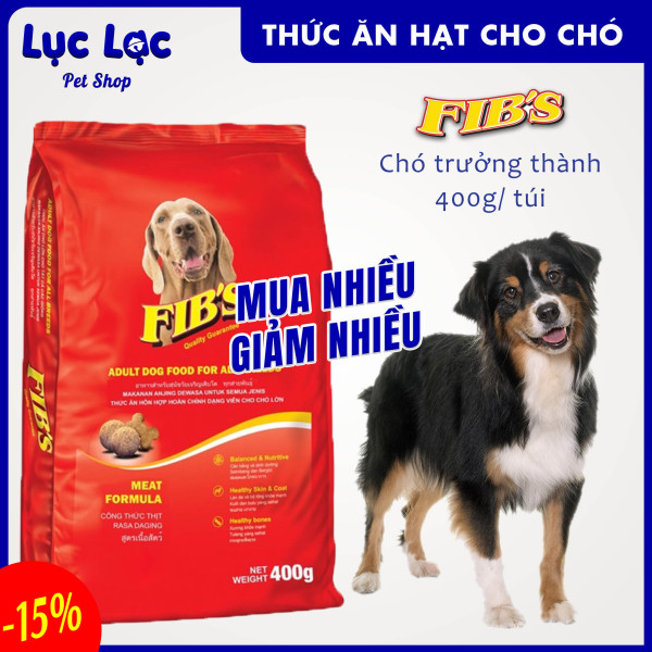 [Mua Nhiều Giảm Nhiều] Thức ăn hạt cho Chó trưởng thành | Fibs 400g/ túi