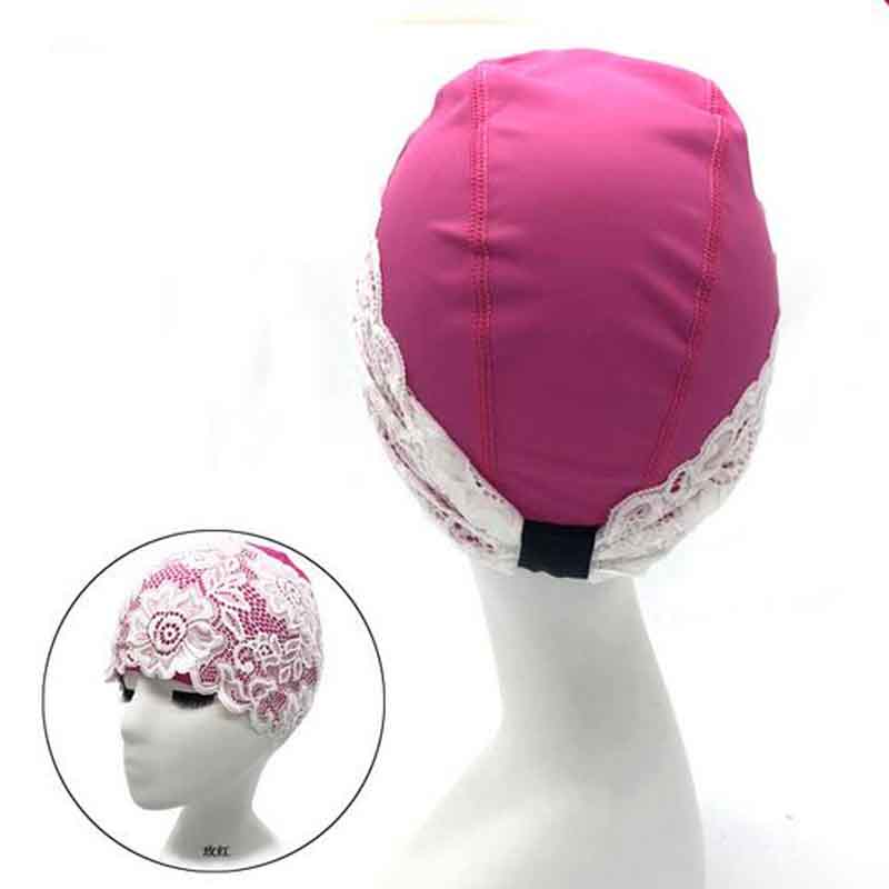 YQEVB Fashion Elastic Swimming Cap Women Lace Flower Swimming Hat PU Waterproof Bathing Surfing Cap for Long Short Hair ADFBV
