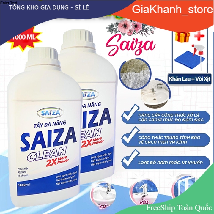 Nước tẩy đa năng saiza - dung dịch tẩy rửa làm sạch bề mặt vết ố vàng nhà tắm