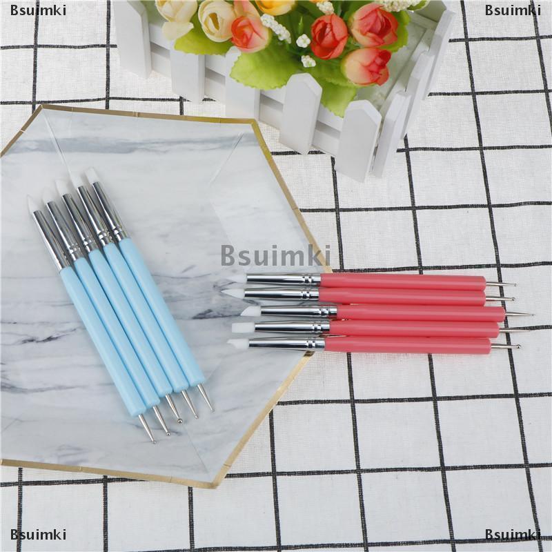 [COD] Bsuimki 5x2 cách gốm đất sét bóng styluses công cụ Polymer đất sét điêu khắc móng tay nghệ thuật công cụ