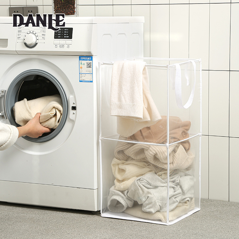 Square grid laundry basket large foldable dirty clothes basket bathroom dirty clothes basket household portable dirty clothes basket with handle ราคา 143 บาท*ส่งฟรี
