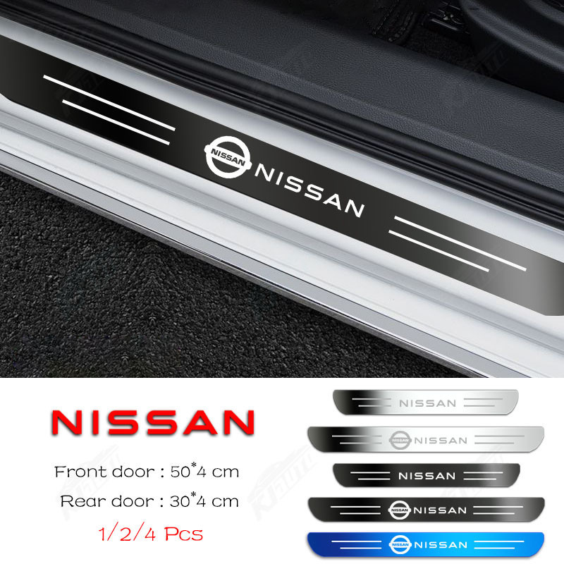 Nissan High-End Custom Metal Sill Protector Scratch-Resistant Dirt-Proof Stainless Steel Car Door Protection Sticker Car Decoration Accessories for Kicks Navara Versa Liniva ราคา 61 บาท*ส่งฟรี