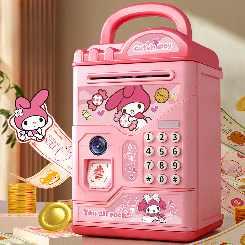 Sanrio Kuromi My Melody Cinnamoroll Piggy Bank Hoạt Hình Dễ Thương Chìa Khóa Mini An Toàn Tiền Gửi Đồ Chơi Trẻ Em