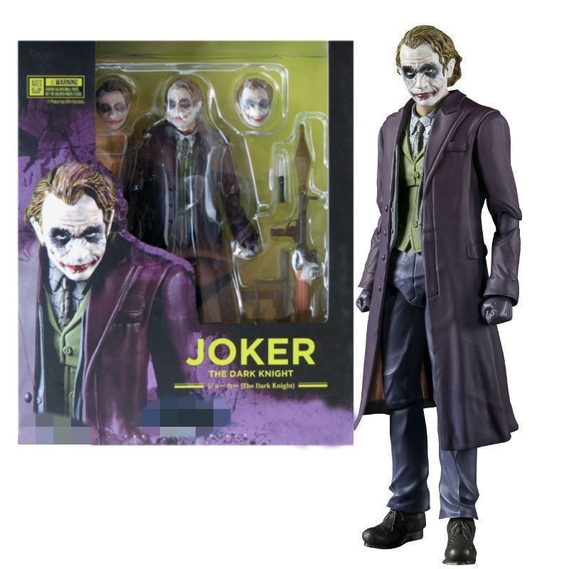 Batman The Dark Knight SHF Clown Heath Ledger Joker Movable Figure Model