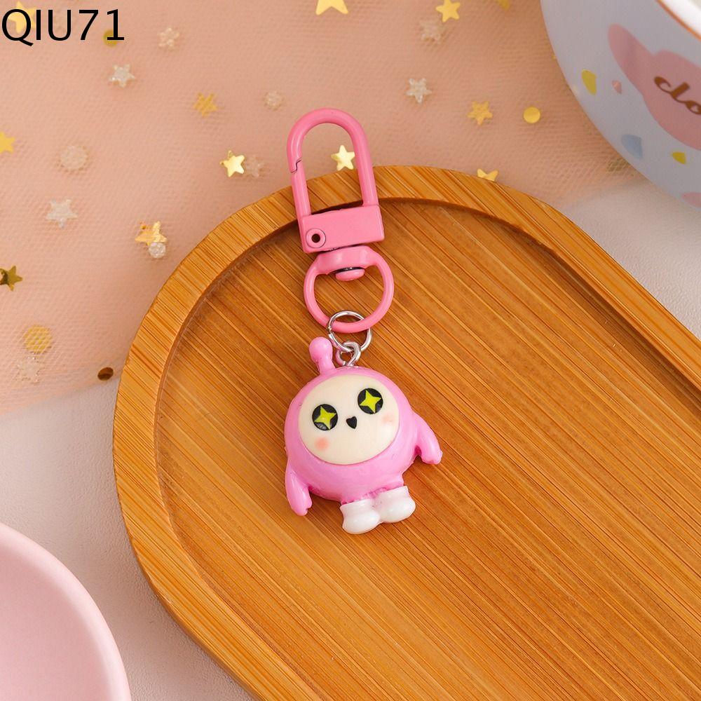 QIU71 Đầy màu sắc Móc khóa tiệc eggy Dễ thương Trò chơi dây chuyền hình quả trứng Thời trang Hoạt hình Móc khóa tiệc hình trứng Trang trí ba lô