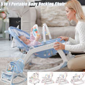 Portable Baby Rocker Swing with Dining Chair and Music