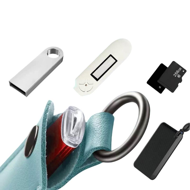 Chất liệu da PU ổ đĩa flash trường hợp lưu trữ USB trường hợp đa chức năng và du lịch thân thiện với túi cho ổ đĩa flash và cáp dữ liệu