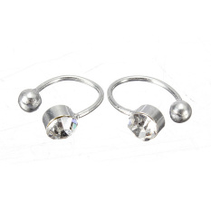 Womens Clip Earrings At Best Price In 2pcs Crystal Rhinestone Nose Ear Lip Ring Cuff Clip On Earring Uni White Intl