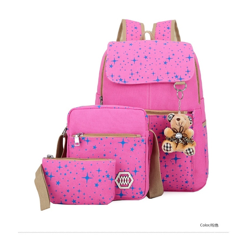 3pcs Large School Bags for Girls Children Backpacks Primary Students Backpack Waterproof School Bag Kids Book Bag - intl