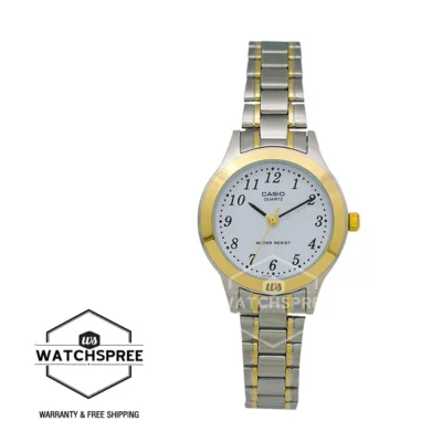 [WatchSpree] Casio Ladies' Standard Analog Two-Tone Stainless Steel Band Watch LTP1128G-7B LTP-1128G-7B